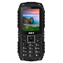 iGET Defender D10 Black - vodotesný odolný telefón IP68, DualSIM, 2500 mAh, BT, svietidlo, FM, MP3