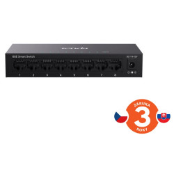 Tenda TEG2208D Websmart L2 cloud managed switch, 8x 10/100/1000 Mbps, Kov, Fanless - bez ventilátorov