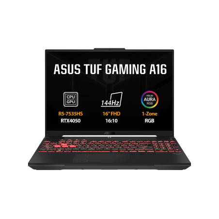 ASUS TUF Gaming A16/FA607NU-RL061/R5-7535HS/16''/WUXGA/16GB/512GB/RTX 4050/bez OS/Gray/2R