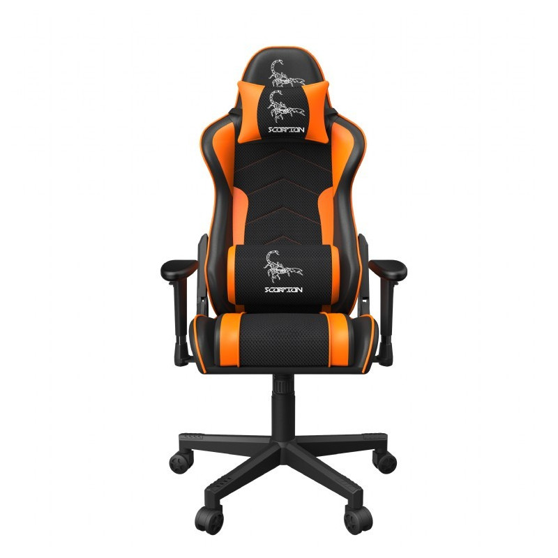 Gembird herná stolička Scorpion čierna/oranžová