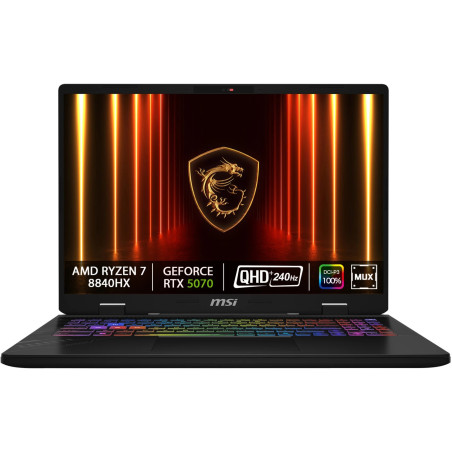MSI Crosshair/A16 HX D8WGKG-021CZ/R7-8840HX/16''/2560x1600/32GB/1TB/RTX 5070/W11H/Gray/2R