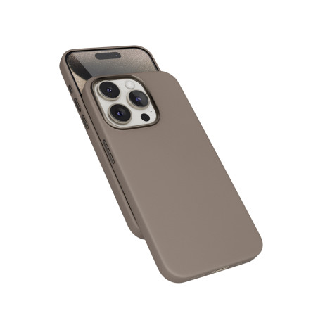 Epico Mag+ kožený kryt iPhone 15 Pro - piesková