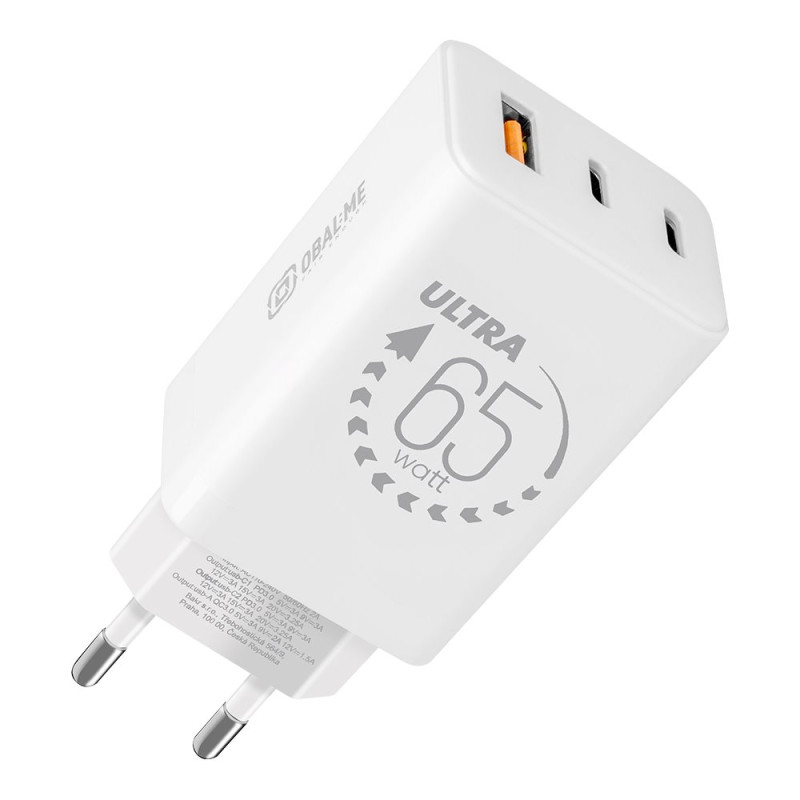 OBAL:ME GaN Cestovní Nabíječka USB-A + USB-C 36W White