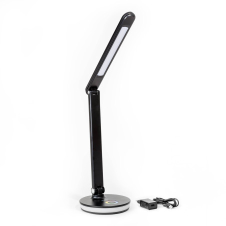 Platinet stolná LED lampa 12W stmievateľná, dotykové ovládanie, USB port, čierna
