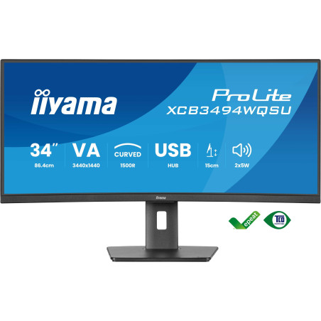 34'' iiyama XCB3494WQSU-B1:VA,UWQHD,HDMI,DP,HAS