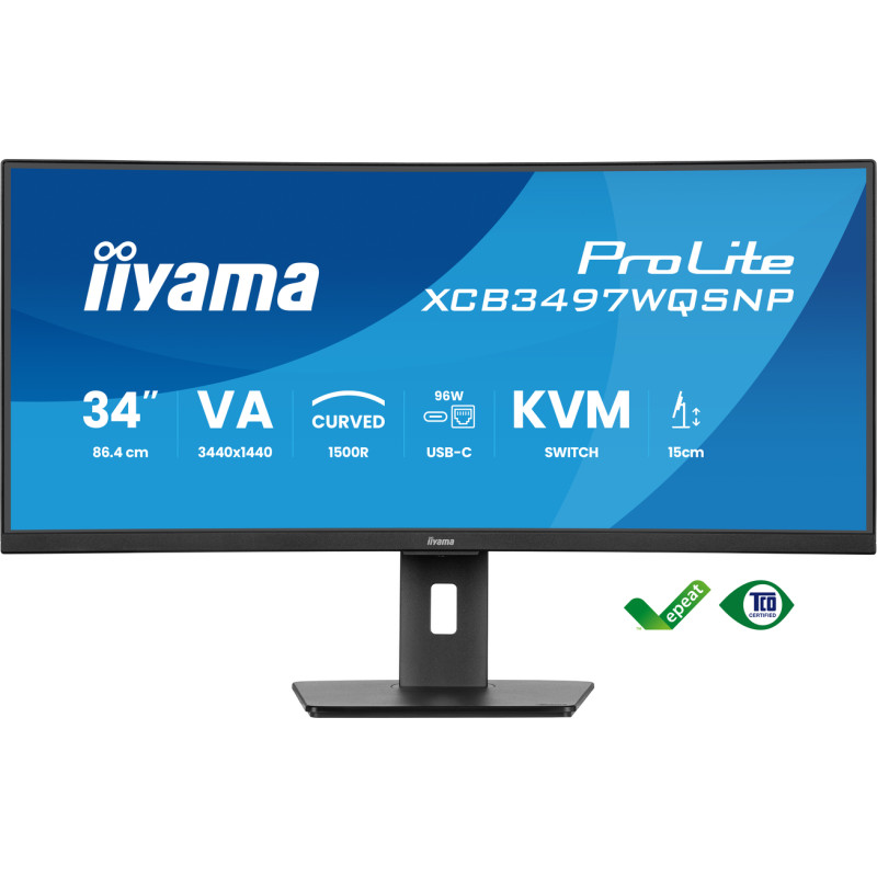 34'' iiyama XCB3497WQSNP-B1:VA,UWQHD,USB-C,RJ45,HAS