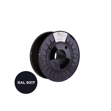 Filament C-TECH PREMIUM LINE, TPU 90A, flexibilný, dopravná čierna, RAL9017, 1,75mm, 1kg