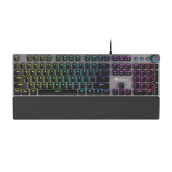 Genesis herná mechanická klávesnica THOR 380/RGB/Outemu Blue/Drôtová USB/US layout/Čierna