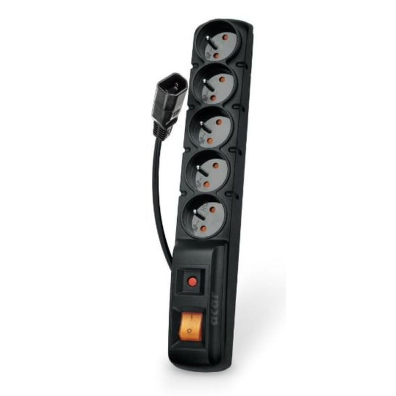 Acar F5 5m kábel, 5 zásuviek, prepäťová ochrana, čierny