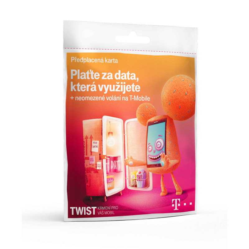 T-Mobile Plaťte za dáta ktoré využijete + neobmedzené volanie, 200kč kredit