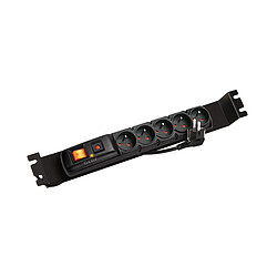 Napájací panel ACAR F5 FA 3m 5 pozícií BK vrátane držiakov do 19'' líšt 1U, ACAR-F5-FA