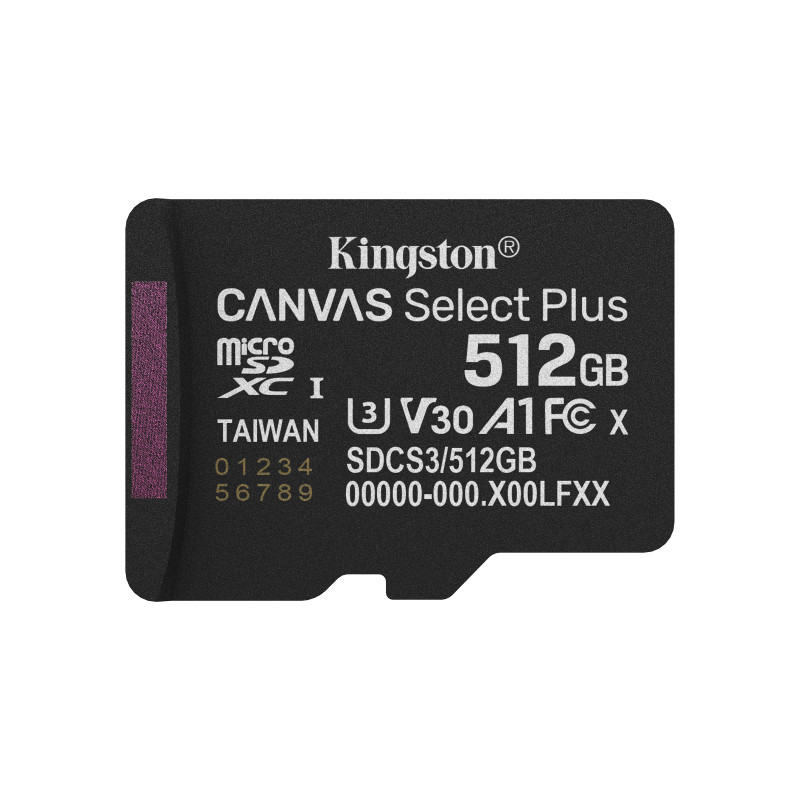 512GB microSDXC Kingston U3 150MB/s bez adaptéra