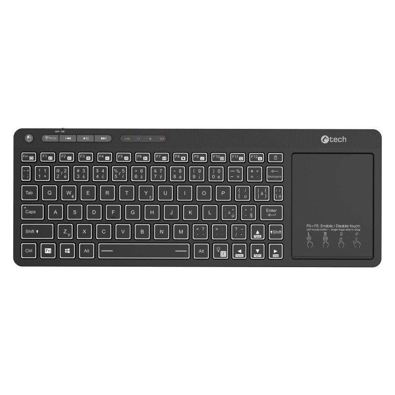 Klávesnica C-TECH WLTK-03, Dual, Touchpad
