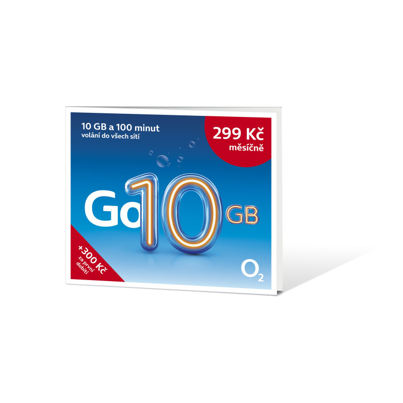 O2 Predplatená karta Go 10 GB