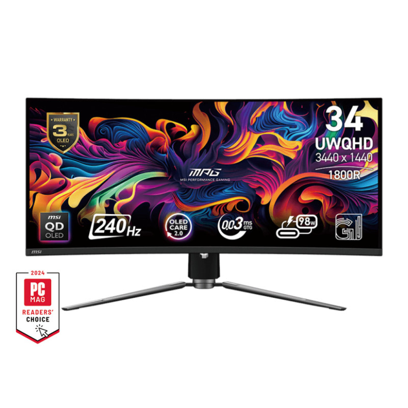 MSI MPG/341CQPX/34,2''/QD-OLED/wQHD/240Hz/0,03ms/Čierna/3R