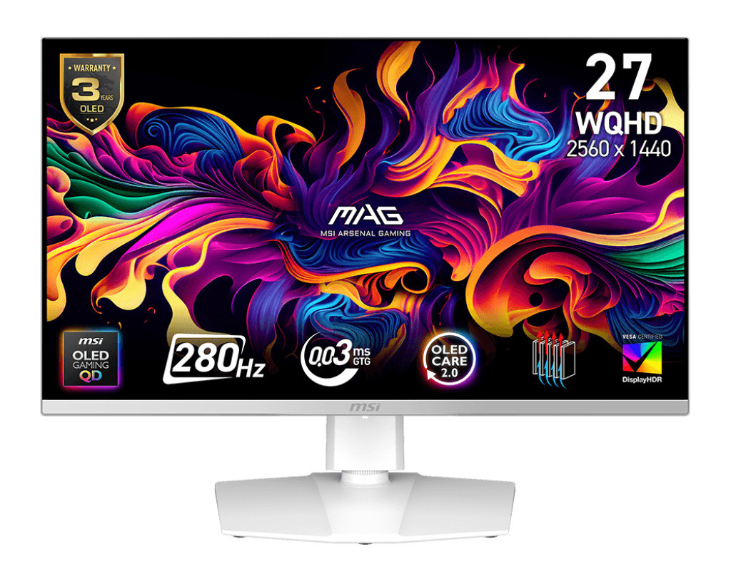 MSI MAG/272QPW X28/26,5''/QD-OLED/QHD/280Hz/0,03ms/Biela/3R