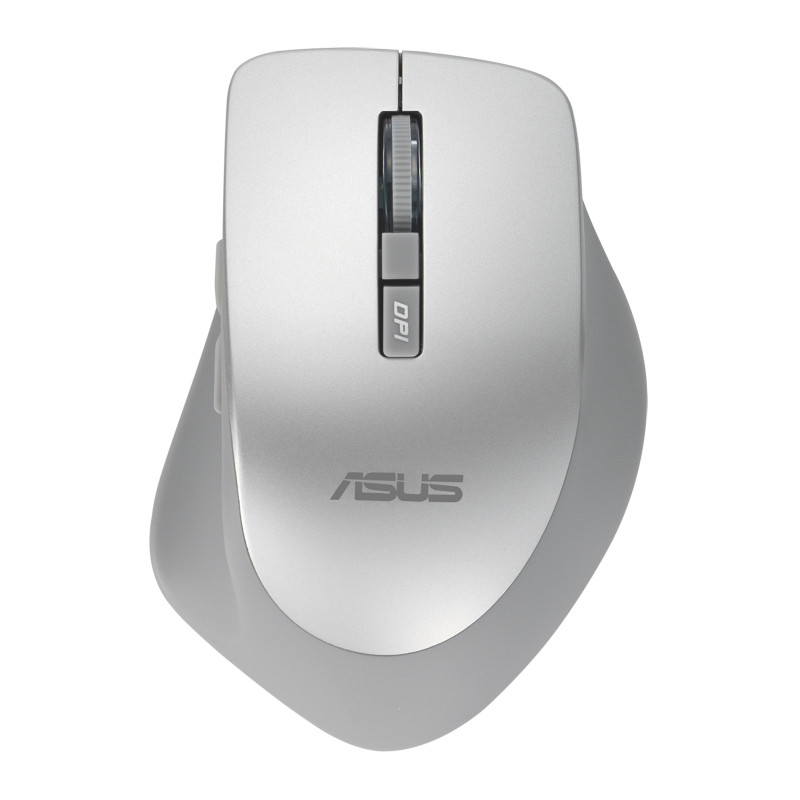 ASUS WT425/Ergonomická/Optická/Pre pravákov/1 600 DPI/Bezdrôtové USB/Strieborná