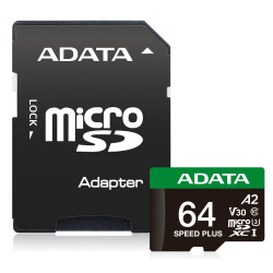 Adata Speed Plus/Micro SD/64GB/UHS-I U3/Class 10/+ Adaptér
