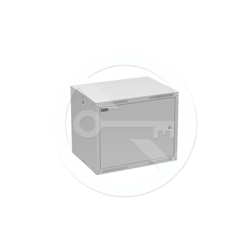 Rozvádzač nástenný GrandN Duo 9U 450mm, dvere plech, RAL7035, GrandND-9U-645-21-G