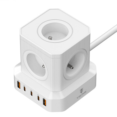 Sieťový adaptér Viking ACT55/Output: 5xAC, 2xUSB-A, 3xUSB-C/výkon až 4000W