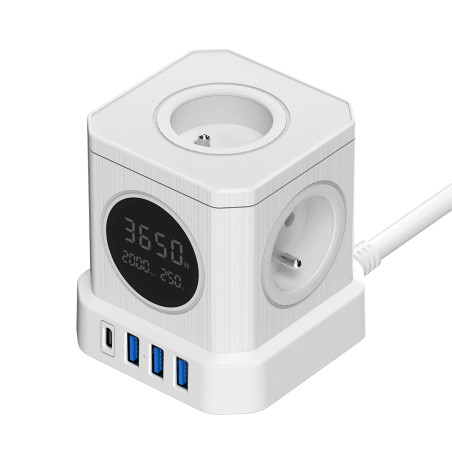 Sieťový adaptér Viking ACT44/Output: 4xAC, 3xUSB-A, 1xUSB-C/výkon až 4000W/ ON/OFF tlačidlo
