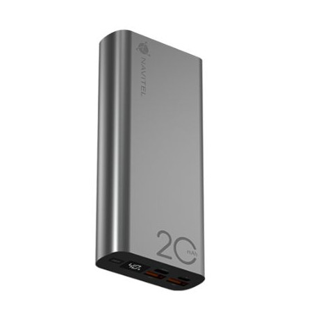 Powerbanka NAVITEL PWR20 AL strieborná s kapacitou 20000 mAh