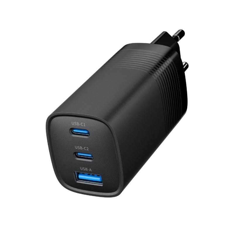 GEMBIRD PD nabíjačka 1xUSB-A 2xUSB-C 67W čierna