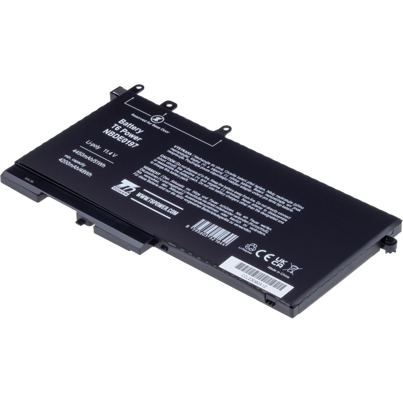 Batéria T6 Power pre Dell Latitude 5280, 5290, 5480, 5490, 5580, 5590, 4450mAh, 51Wh, 3cell, Li-pol