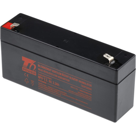 Akumulátor T6 Power NP6-3.3, 6V, 3,3 Ah, F1
