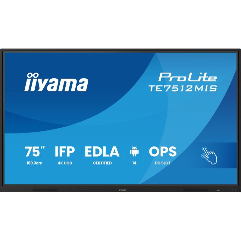 75'' iiyama TE7512MIS-B4AG: IPS, 4K, 40P, USB-C