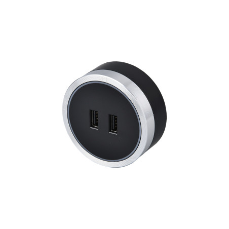 Zásuvkový modul Viking A50SB, strieborno-čierna/výstupy - 1xUSB-A/výkon až 2500W/230V,16A,50Hz