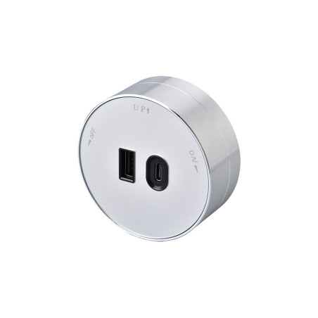 Zásuvkový modul Viking A60S, strieborná/výstupy - 1xUSB-A, 1xUSB-C/výkon až 2500W/230V,16A,50Hz