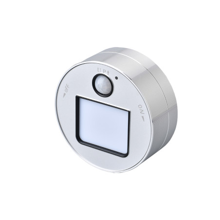 Zásuvkový modul Viking A20S, strieborná / LED svetlo 3W / Pohybový senzor / 230V, 16A, 50Hz