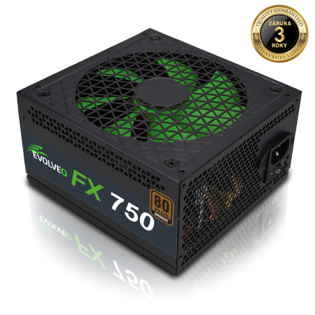 EVOLVEO FX 750, zdroj 750W ATX, 14cm, 80+, Bronze, 3YRW