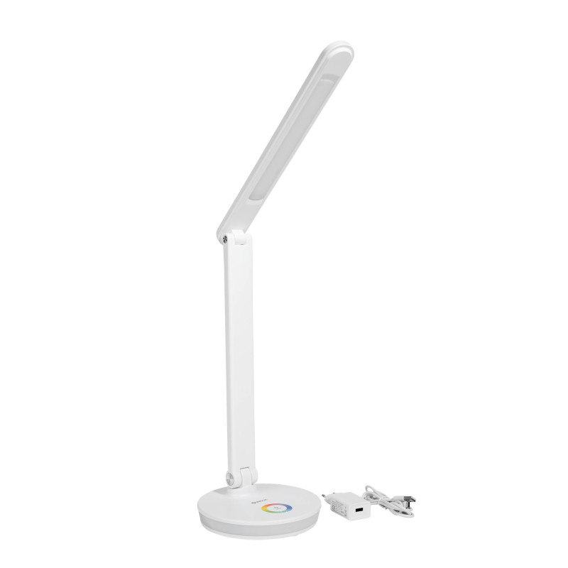 Platinet PDL400RGBW stolná LED lampa 12W stmievateľná, dotykové ovládanie, USB port, biela