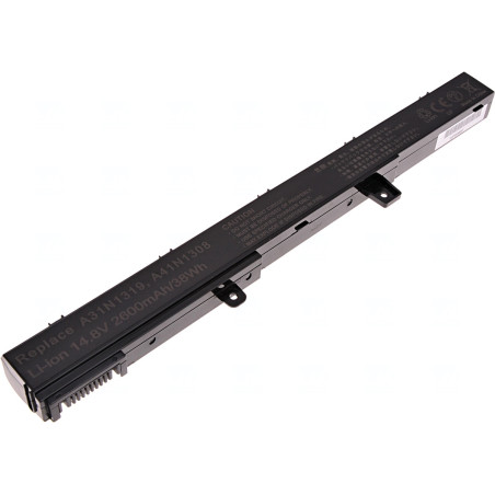 Batéria T6 Power pre Asus X451, X551, F551, P551, R411, R512, RX551, F451, 2600mAh, 38Wh, 4cell