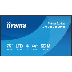 75'' iiyama LH7575UHS-B2AG: IPS, 4K UHD, Android, 24/7