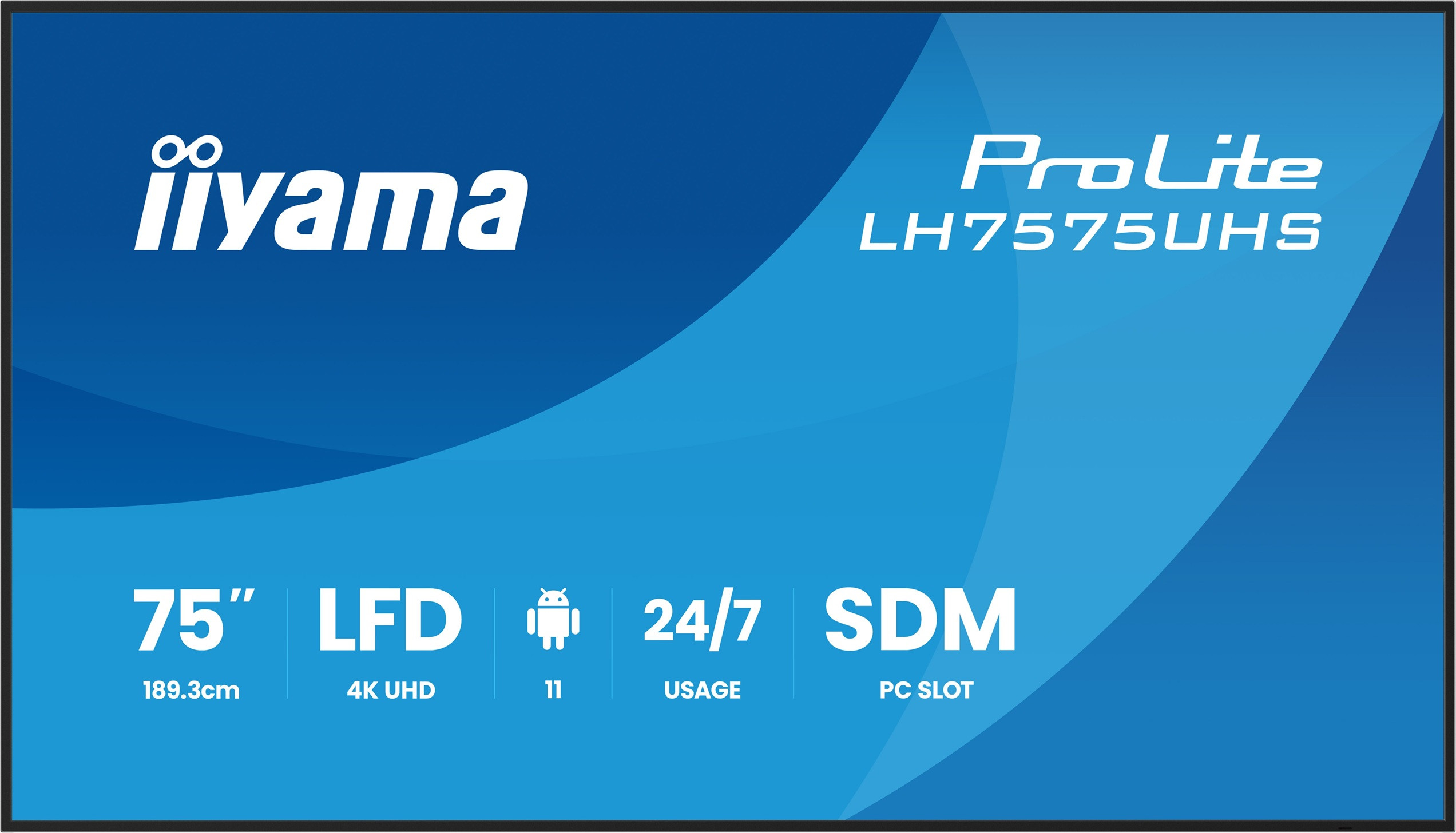 75'' iiyama LH7575UHS-B2AG: IPS, 4K UHD, Android, 24/7