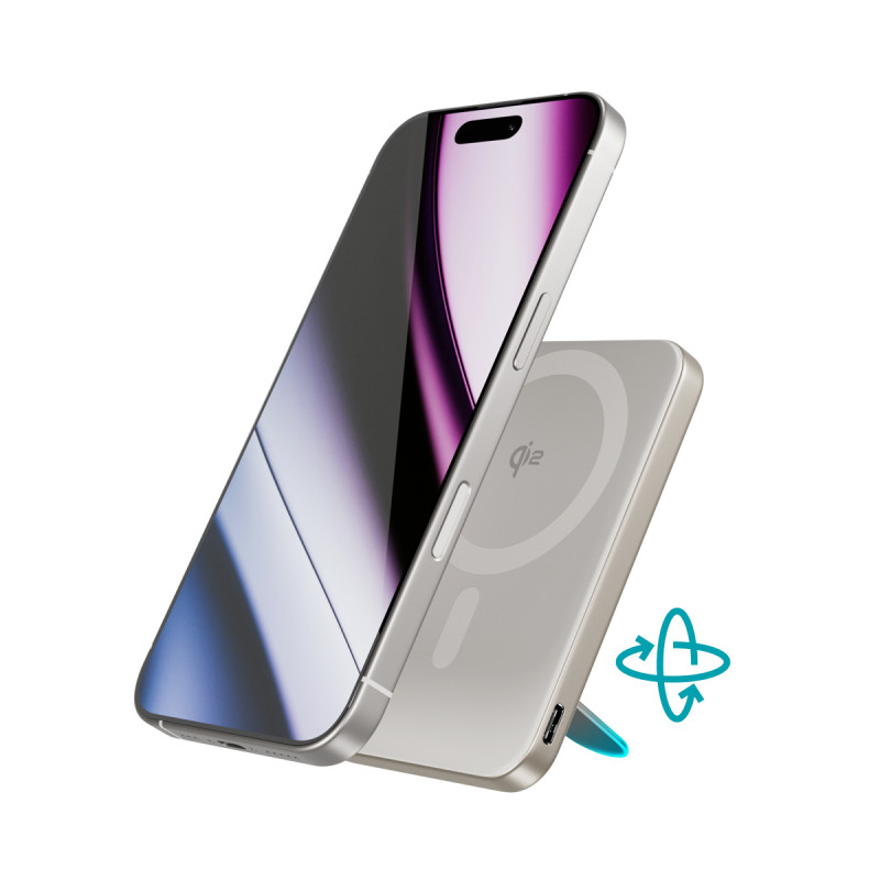 Epico Qi2 5000mAh Alu Mag+ Stand PB EM52 - titán