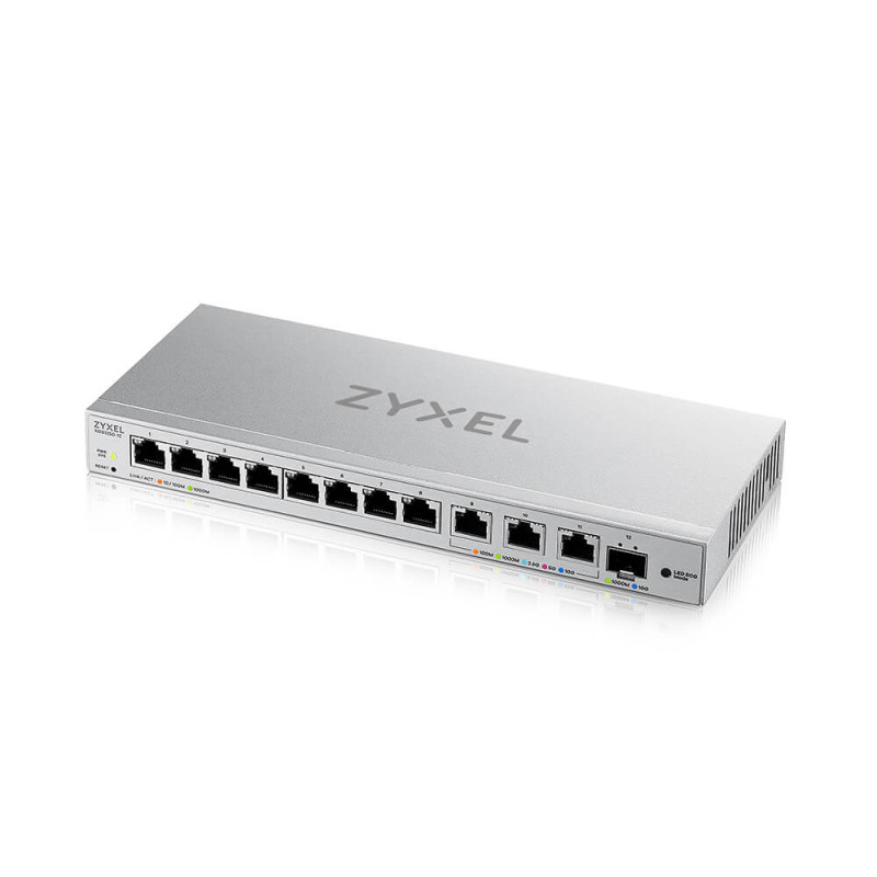 Zyxel XGS1250-12 v2, 12-Port GB webmanaged Switch w. 8 port 1G + 3-Port MultiGig + 1-Port SFP+