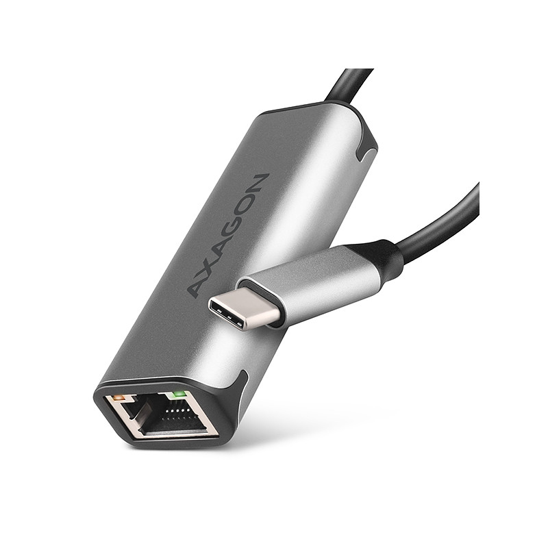 AXAGON ADE-25RC USB-C 3.2 Gen 1 - 2.5 Gigabit Ethernet sieťová karta, Realtek 8156, auto install, šedá