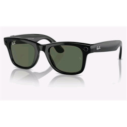 Meta Ray-Ban Wayfarer, AI okuliare, Shiny Black, G15 Green