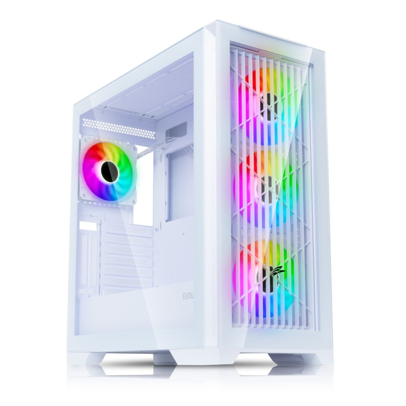 EVOLVEO Ptero Q2G, ATX/4x ARGan/sklo čelo+bok/biela