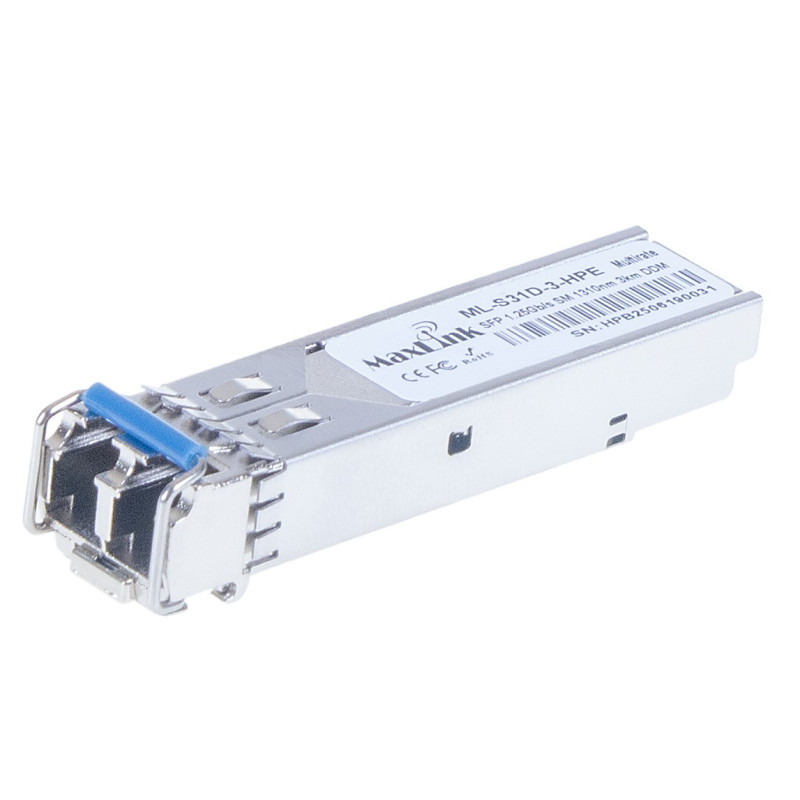 MaxLink 1.25G SFP optický modul HP, SM, 1310nm, 3km, 2x LC konektor, DDM, HPE kompatibilný