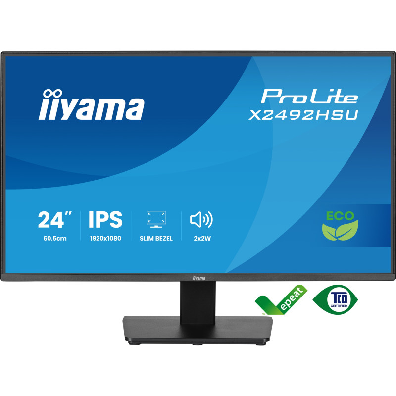 24'' iiyama X2492HSU-B1: IPS, FHD, HDMI, DP, zelený