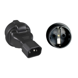 PremiumCord Adaptér IEC C14 M - SCHUKO CEE 7/3 F