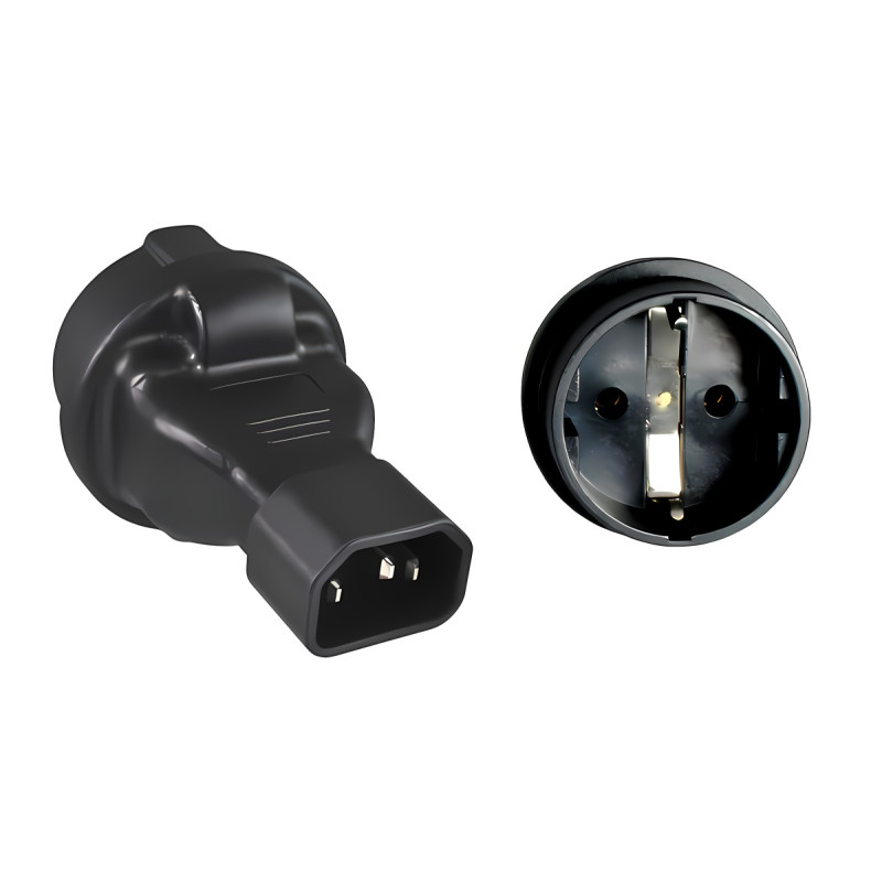 PremiumCord Adaptér IEC C14 M - SCHUKO CEE 7/3 F