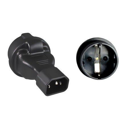 PremiumCord Adaptér IEC C14 M - SCHUKO CEE 7/3 F