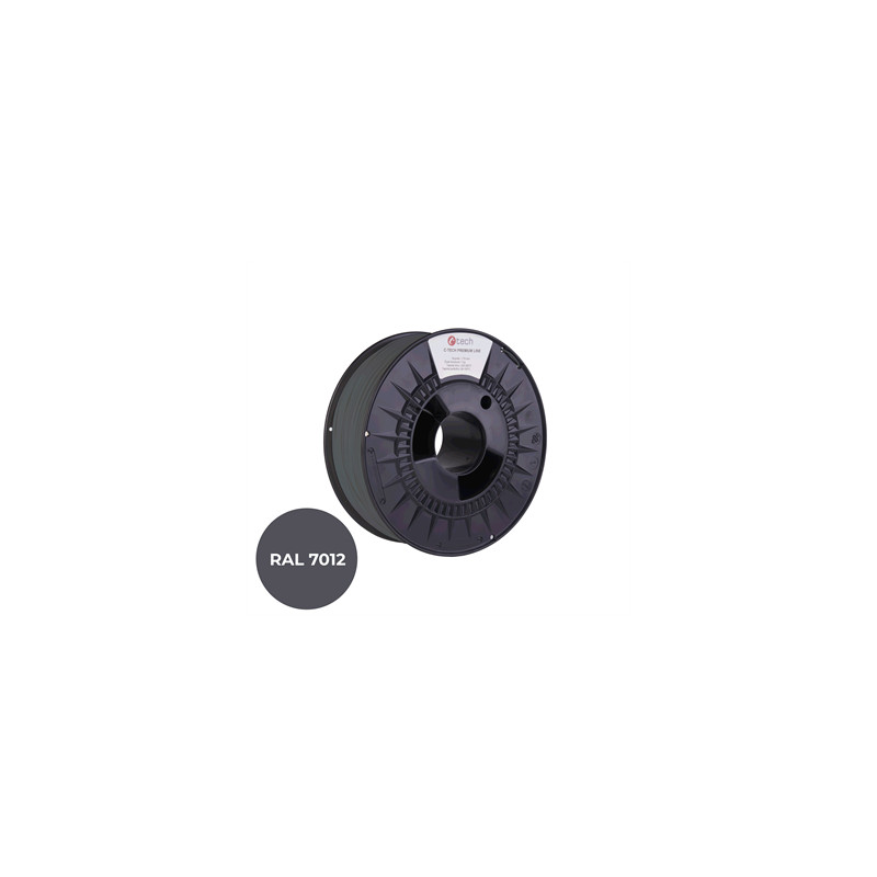 Filament C-TECH PREMIUM LINE, TPU 90A, flexibilný, čadičová šedá, RAL7012, 1,75mm, 1kg