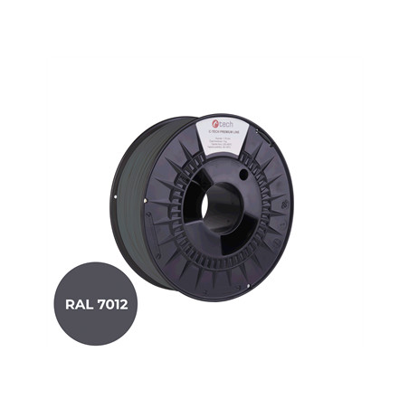 Filament C-TECH PREMIUM LINE, TPU 90A, flexibilný, čadičová šedá, RAL7012, 1,75mm, 1kg